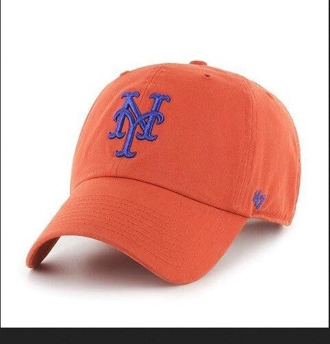 New York Mets 47 Brand MLB Orange Adjustable Clean Up "Dad Cap"