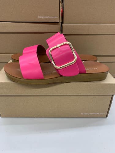 Los Cabos Doti Hot Pink Sandal Women's EU 37 38 39 40 41 Slide Brown Tan