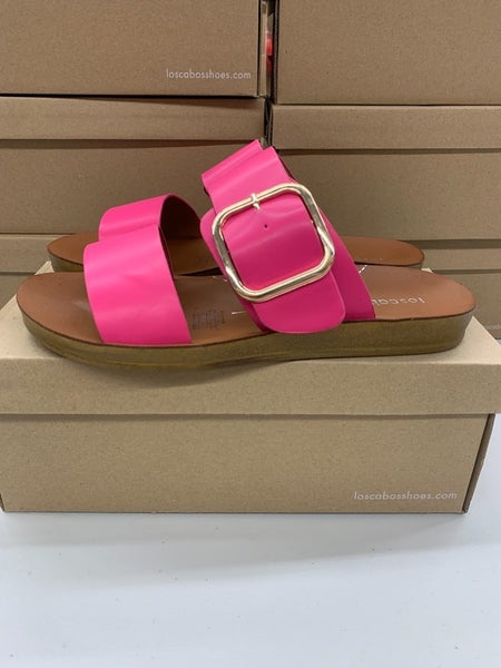 Los Cabos Doti Hot Pink Sandal Women's EU 37 38 39 40 41 Slide Brown Tan
