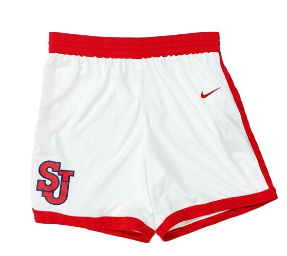 Nike St John's Red Storm Dri-FIT Basketball Crossover Short Mens L White DC2324