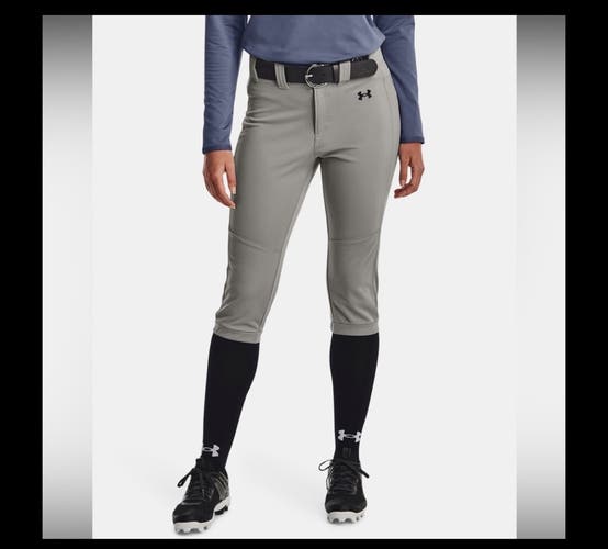 Gray Women's X-Large Adult Under Armour Game Pants (New)