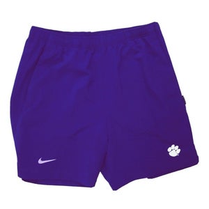 Nike Clemson Tigers Sideline Dri-FIT Player Short Pockets Men's L Purple CW5409