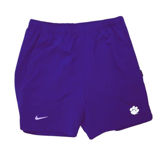 Nike Clemson Tigers Sideline Dri-FIT Player Short Pockets Men's L Purple CW5409