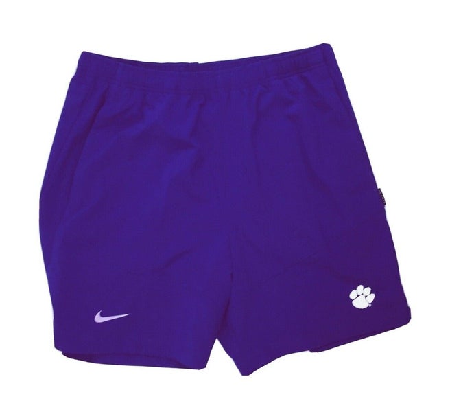 Nike Clemson Tigers Sideline Dri-FIT Player Short Pockets Men's L Purple CW5409