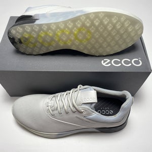 Ecco Mens Golf S-Three Golf Shoes White Light Blue Men's SZ 8 (102944 60613)