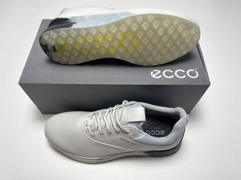 Ecco Mens Golf S-Three Golf Shoes White Light Blue Men's SZ 8 (102944 60613)