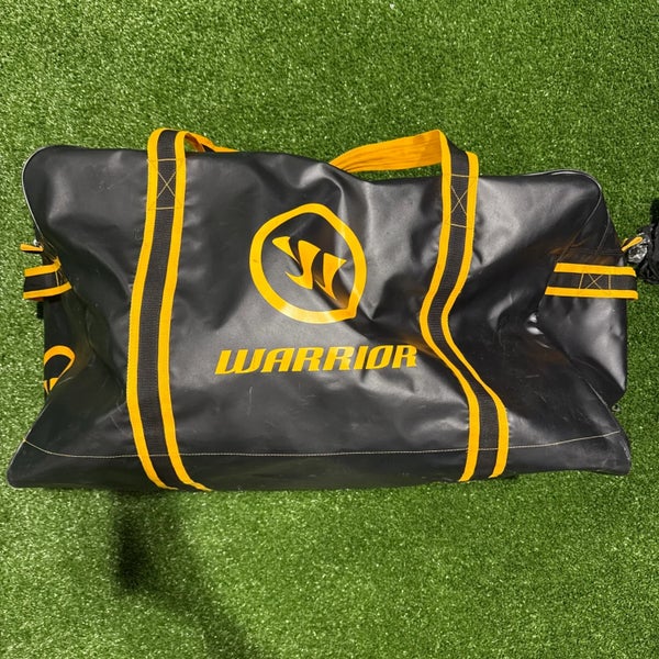Black & Yellow Warrior Hockey Duffle Bag (Used) 32”x20”x16”
