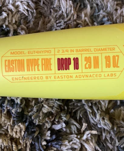 2024 Easton Hype Fire USSSA Certified Bat (-10) 19 oz 29" (Used)