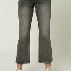 O'Neill Junior Womens Mini Bootcut Sutter Size 28 Ash Black Cropped Jeans New