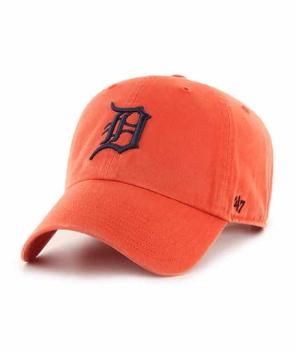 Detroit Tigers '47 Brand Orange MLB Clean Up Adjustable Strapback Hat Dad Cap