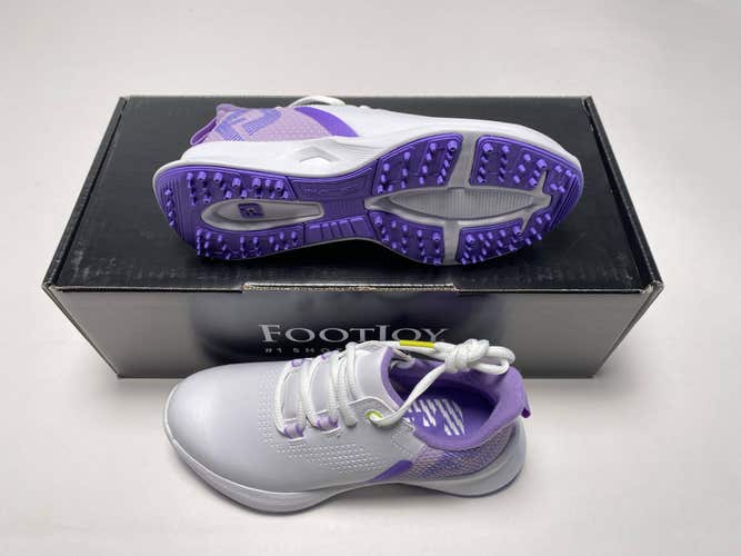 FootJoy FJ Junior Golf Shoes White Purple Youth Girls SZ 3 (48212)