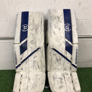 White 26" Junior Warrior Ritual G5 Goalie Leg Pads (Used)
