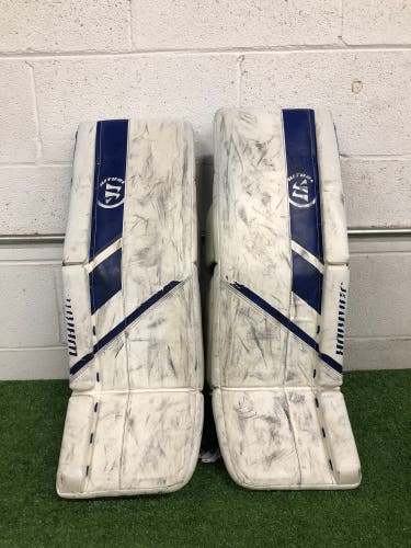 White 26" Junior Warrior Ritual G5 Goalie Leg Pads (Used)