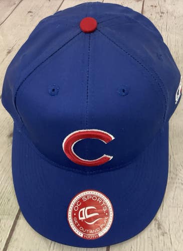 Youth Team MLB OC Sports Chicago Cubs Logo Six Panel Structured Hat Adjustable