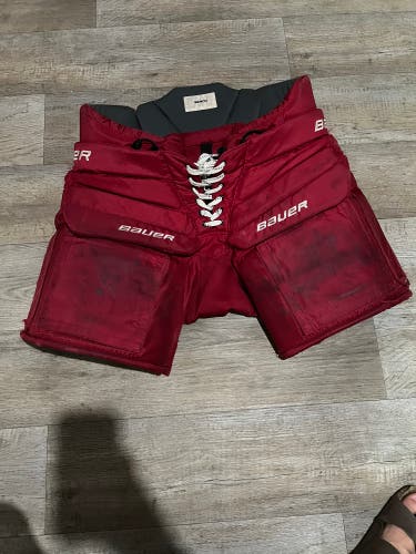 Red Bauer Pro stock goalie pants
