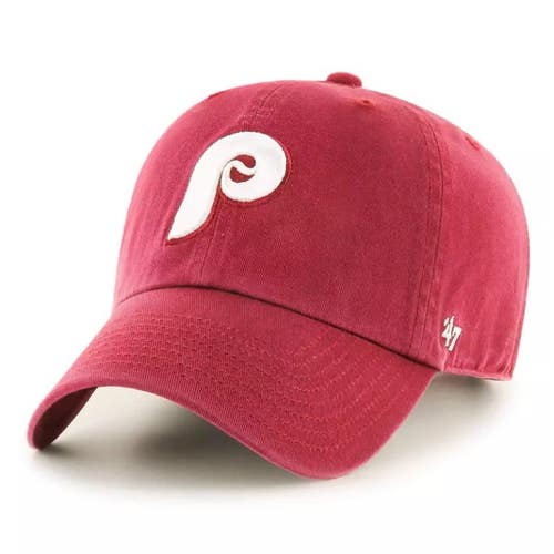 Philadelphia Phillies 47 Brand Maroon Cooperstown Clean Up Adjustable Strapback
