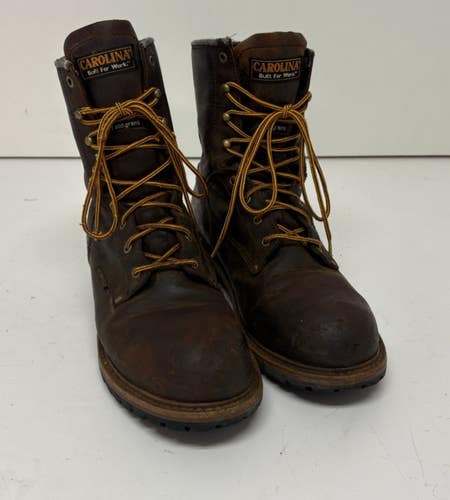 Carolina Boot Co Brown Leather Steel Toe 10" Insulated Logger Boots US 11 D