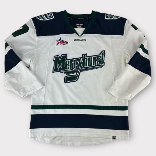 Pro Stock Used Size 52 Bauer Mercyhurst University Game Jersey Dobson