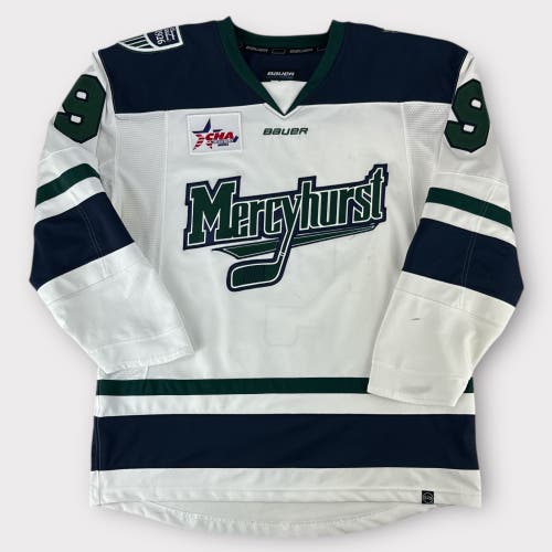 Pro Stock Used Size 52 Bauer Mercyhurst University Game Jersey Gialames
