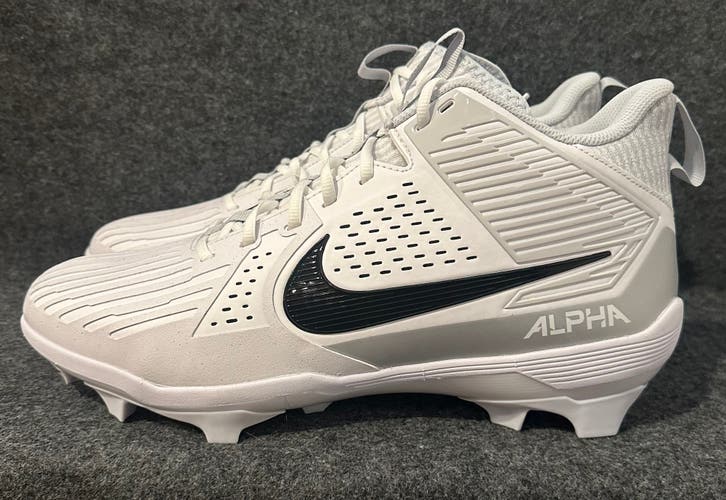 Men’s Nike Alpha Menace Strong Football Cleats White IB2572 106 Size 15