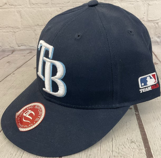 Youth Team MLB Tampa Bay Rays Embroidered Logo Hat OC Sports Blue Adjustable