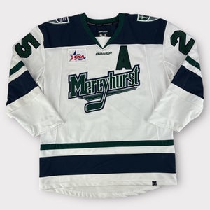 Pro Stock Used Size 52 Bauer Mercyhurst University Game Jersey Skinner