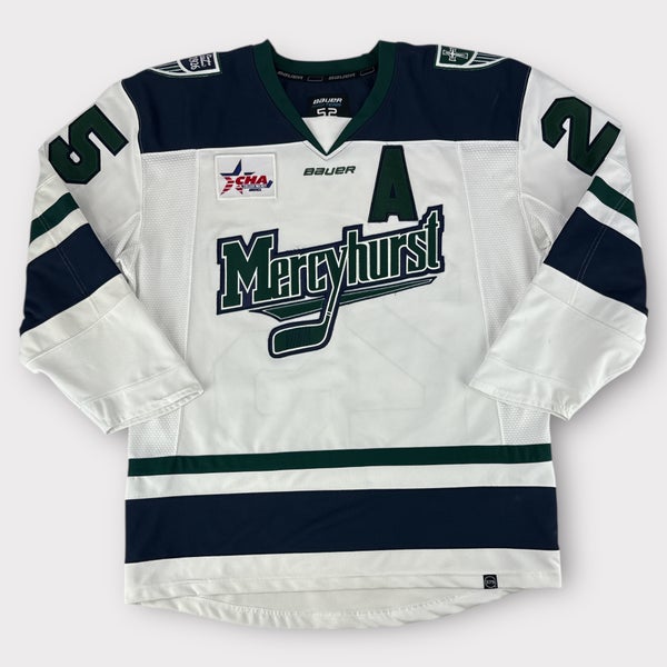 Pro Stock Used Size 52 Bauer Mercyhurst University Game Jersey Skinner