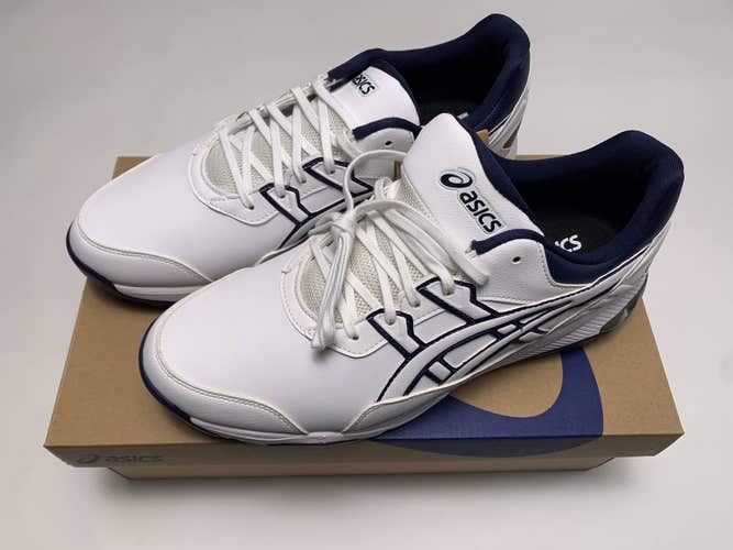 Asics Gel-Preshot Golf Shoes White Blue Men's SZ 9 (1111A210-100)