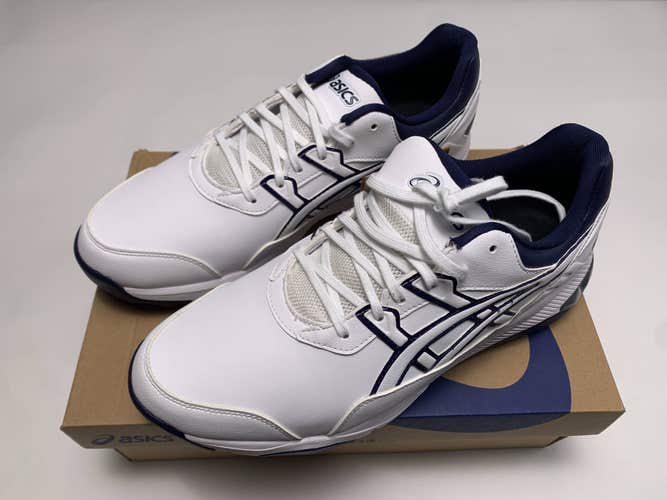 Asics Gel-Preshot Golf Shoes White Blue Men's SZ 8.5 (1111A210-100)