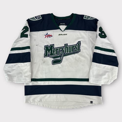 Pro Stock Used Size 58GC Bauer Mercyhurst University Game Jersey Blair