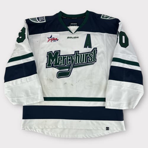 Pro Stock Used Size 56GC Bauer Mercyhurst University Game Jersey Blair
