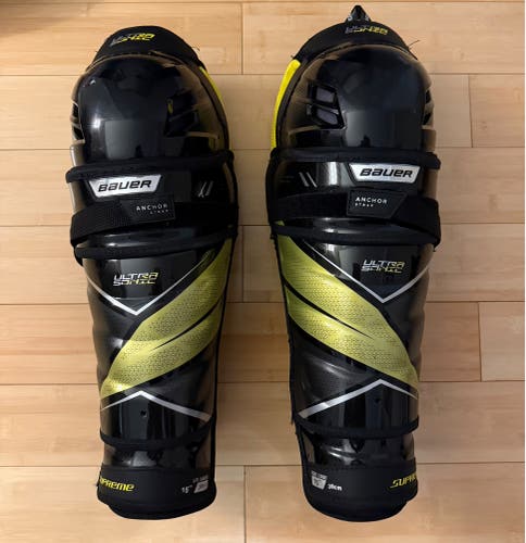 Senior Bauer Supreme ultrasonic 15" Shin Pads (New)