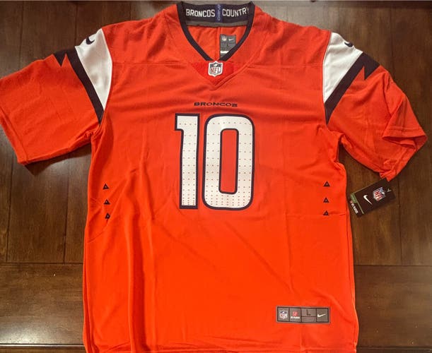 Denver Broncos Bo Nix #10 Adult Large Jersey Orange NWT
