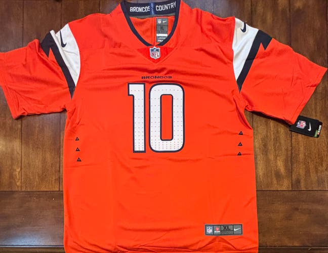 Denver Broncos Bo Nix #10 Adult XL Jersey Orange NWT