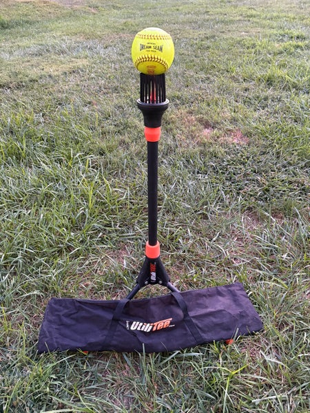 (Used)Bownet UtiliTee Brush Top batting tee w/Extra new covered brush top