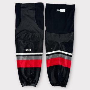 Pro Stock Used AK Large & XL Rapid City Rush Black Home Hockey Socks