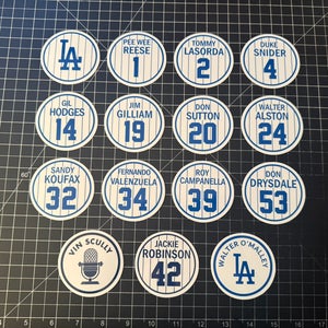 Las Angeles Dodgers Retired Player Numbers Vinyl Decals World Series  MLB