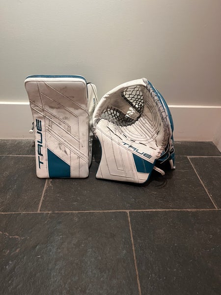 Mackenzie Blackwood Pro return True goalie glove and blocker