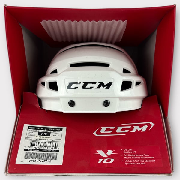 Pro Stock New Small White CCM V10 Hockey Helmet