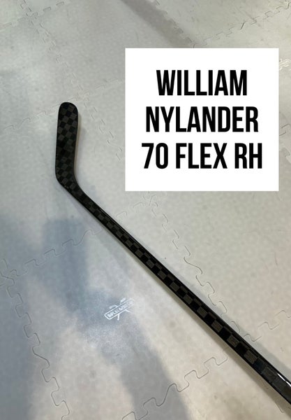 Senior(1x)Right Willy Nylander 70 Flex ProBlackStock™ Toe Pattern Unbranded Pro Stock Hockey Stick