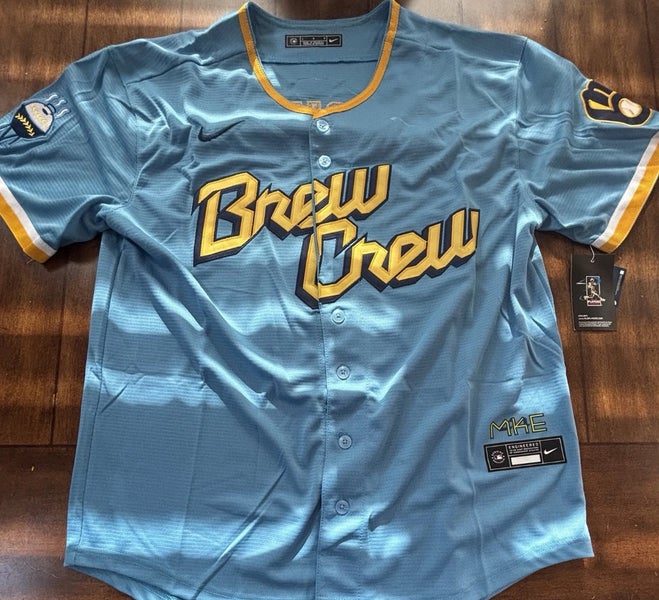 Milwaukee Brewers Brew Crew Jackson Chourio Adult Large Jersey NWT