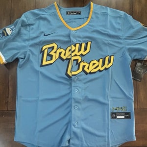 Milwaukee Brewers Brew Crew Jackson Chourio Adult Medium Jersey NWT