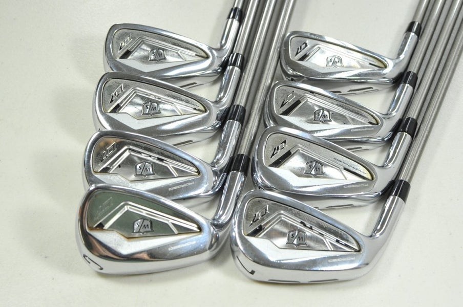 LEFT HANDED Wilson D7 Forged 4-PW,GW Iron Set Stiff Flex SteelFiber 95  #201659