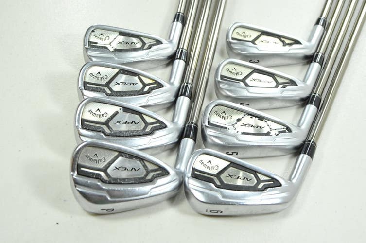 LEFT HANDED Callaway Apex CF 16 3-PW Iron Set Stiff Recoil ES Graphite #201664