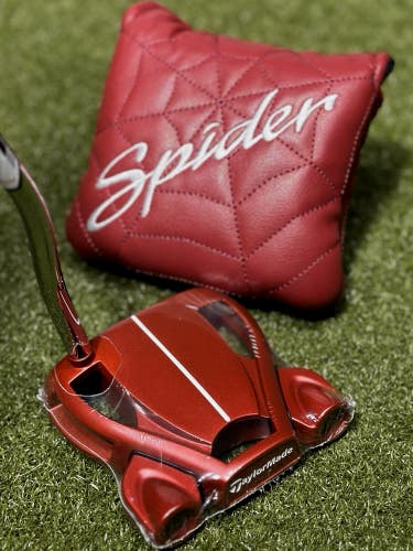TaylorMade Spider Red DB Double Bend Mallet Putter 34" Inch w/ Headcover RH NEW!