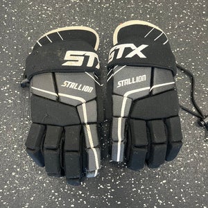 Used STX STALLION 50 Lacrosse Gloves Junior Black 8" 11849-S000031258