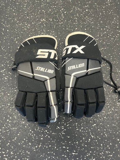 Used STX STALLION 50 Lacrosse Gloves Junior Black 8" 11849-S000031258