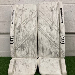 White 30" Intermediate Warrior Ritual g6 Goalie Leg Pads (Used)