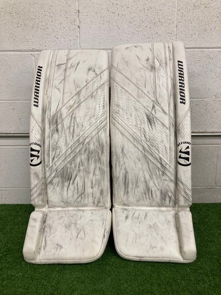 White 30" Intermediate Warrior Ritual g6 Goalie Leg Pads (Used)