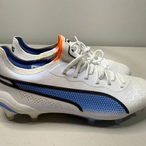 Size 6.5 Women’s Puma KING ULTIMATE FG/AG Soccer Cleats White Blue